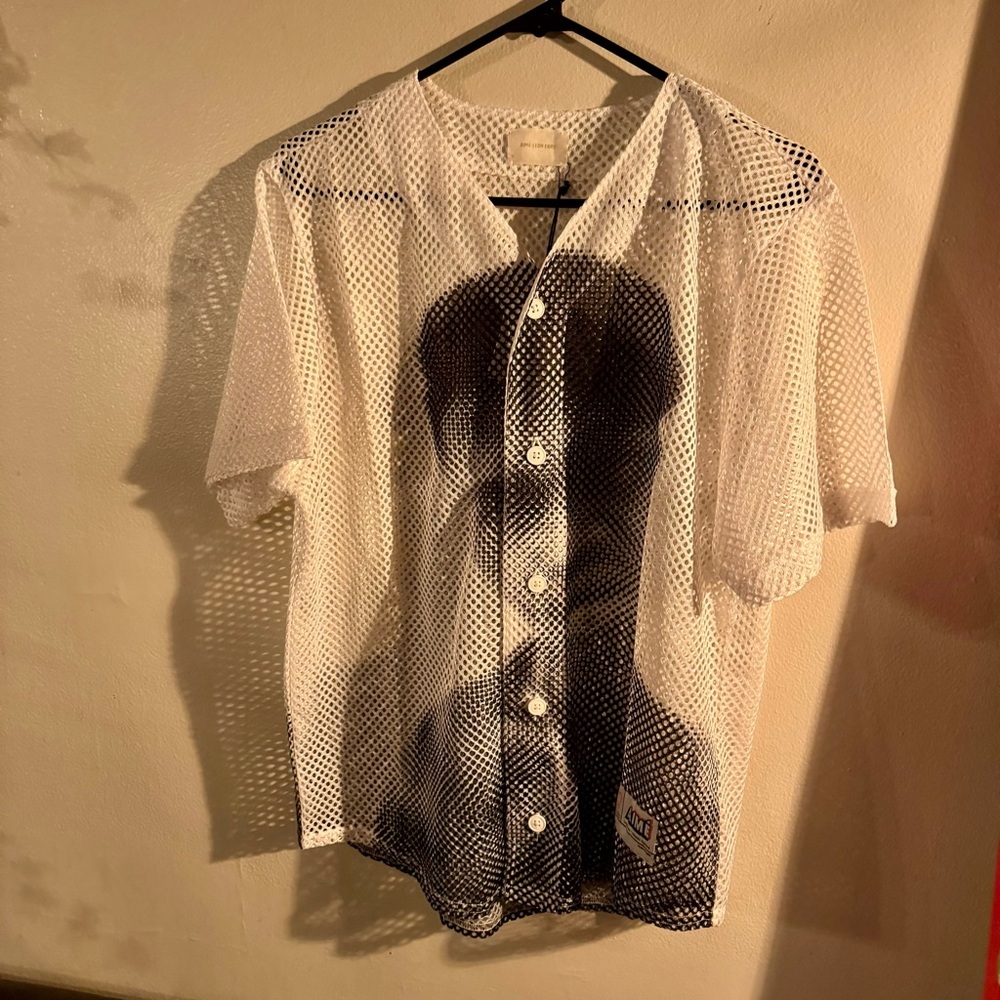 Aime Leon Dore — The Genesis Mesh Baseball Jersey Bright White Nas Paris